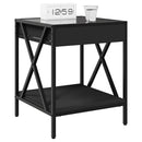 sengebord med Infinity LED-lys 40x40x49 cm sort