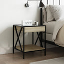 sengebord med Infinity LED-lys 40x40x49 cm sonoma-eg