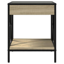 sengebord med Infinity LED-lys 40x40x49 cm sonoma-eg