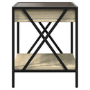 sengebord med Infinity LED-lys 40x40x49 cm sonoma-eg