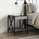sofabord med Infinity LED-lys 40x40x49 cm grå sonoma-eg
