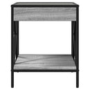 sofabord med Infinity LED-lys 40x40x49 cm grå sonoma-eg