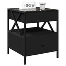 sengebord med Infinity LED-lys 40x40x51 cm sort