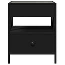 sengebord med Infinity LED-lys 40x40x51 cm sort