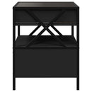 sengebord med Infinity LED-lys 40x40x51 cm sort