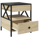 sengebord med Infinity LED-lys 40x40x51 cm sonoma-eg