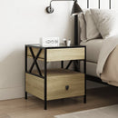 sengebord med Infinity LED-lys 40x40x51 cm sonoma-eg