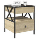 sengebord med Infinity LED-lys 40x40x51 cm sonoma-eg