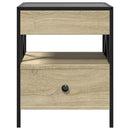 sengebord med Infinity LED-lys 40x40x51 cm sonoma-eg