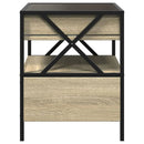 sengebord med Infinity LED-lys 40x40x51 cm sonoma-eg