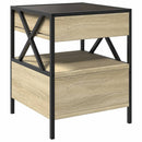 sengebord med Infinity LED-lys 40x40x51 cm sonoma-eg