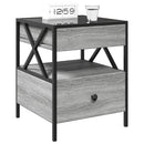 sofabord med Infinity LED-lys 40x40x51 cm grå sonoma-eg