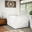 sengeramme uden madras 120x190 cm kunstlæder enkeltseng hvid