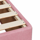 sengeramme 90x190 cm fløjl pink