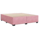 sengeramme 200x200 cm fløjl pink