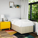 sengeramme uden madras 90x190 cm stof cremefarvet