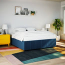 sengeramme uden madras 200x200 cm stof blå