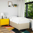 sengeramme uden madras 80x200 cm stof cremefarvet