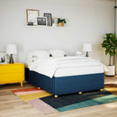 sengeramme uden madras 140x200 cm stof blå