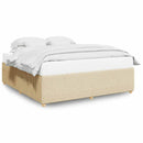 sengeramme uden madras 200x200 cm stof cremefarvet