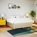 sengeramme uden madras 200x200 cm stof cremefarvet