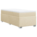 kontinentalseng med madras 80x200 cm stof cremefarvet