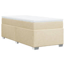 kontinentalseng med madras 100x200 cm stof cremefarvet