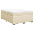 kontinentalseng med madras 140x190 cm stof cremefarvet