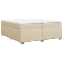 kontinentalseng med madras 200x200 cm stof cremefarvet