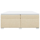 kontinentalseng med madras 200x200 cm stof cremefarvet
