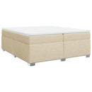 kontinentalseng med madras 200x200 cm stof cremefarvet