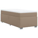 kontinentalseng 90x190 cm kunstlæder cappuccinofarvet