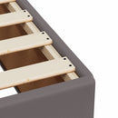 kontinentalseng 160x200 cm kunstlæder grå