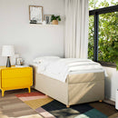 kontinentalseng med madras 90x190 cm stof cremefarvet