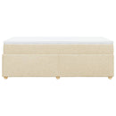 kontinentalseng med madras 90x190 cm stof cremefarvet