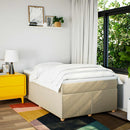 kontinentalseng med madras 120x190 cm stof cremefarvet