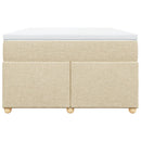 kontinentalseng med madras 120x190 cm stof cremefarvet