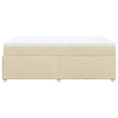 kontinentalseng med madras 140x190 cm stof cremefarvet