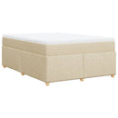 kontinentalseng med madras 140x190 cm stof cremefarvet