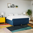 kontinentalseng med madras 180x200 cm stof blå