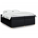 kontinentalseng med madras 200x200 cm stof sort