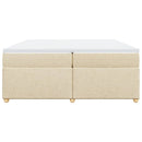 kontinentalseng med madras 200x200 cm stof cremefarvet
