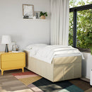 kontinentalseng med madras 90x200 cm stof cremefarvet