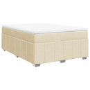 kontinentalseng med madras 140x190 cm stof cremefarvet