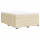 kontinentalseng med madras 140x190 cm stof cremefarvet