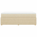 kontinentalseng med madras 90x190 cm stof cremefarvet