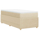 kontinentalseng med madras 90x190 cm stof cremefarvet