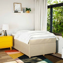 kontinentalseng med madras 120x190 cm stof cremefarvet