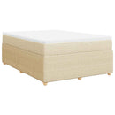 kontinentalseng med madras 140x190 cm stof cremefarvet