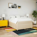 kontinentalseng med madras 160x200 cm stof cremefarvet